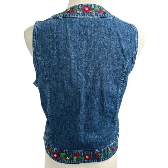 Denim Embroidered Y2K Christmas Vest Size Medium - Picture 2 of 9